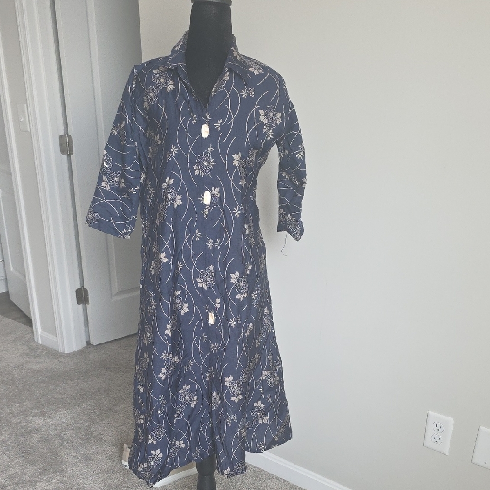 Floral Blue Kurta Cord Set